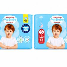 پوشک مای بیبی چسبی سایز 5 کانال دار(28 عددی) My baby بسته 2 عددی