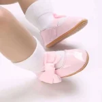 کفش نوزادی دخترانه طرح ورنی پاپیون - تصویر 9