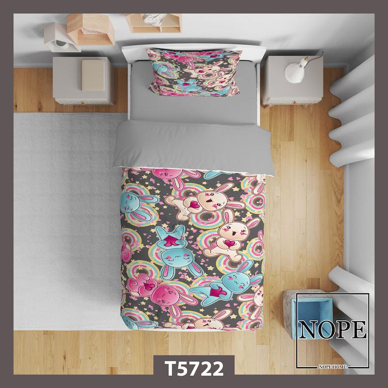 143.jpg روتختی کودک طرح خرگوش رنگین کمانی مدل T5722 - تصویر 1