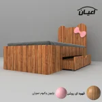 تخت خواب نوجوان طرح پاپیون مدل FH608 سایز 80x180 سانتی متر - تصویر 8