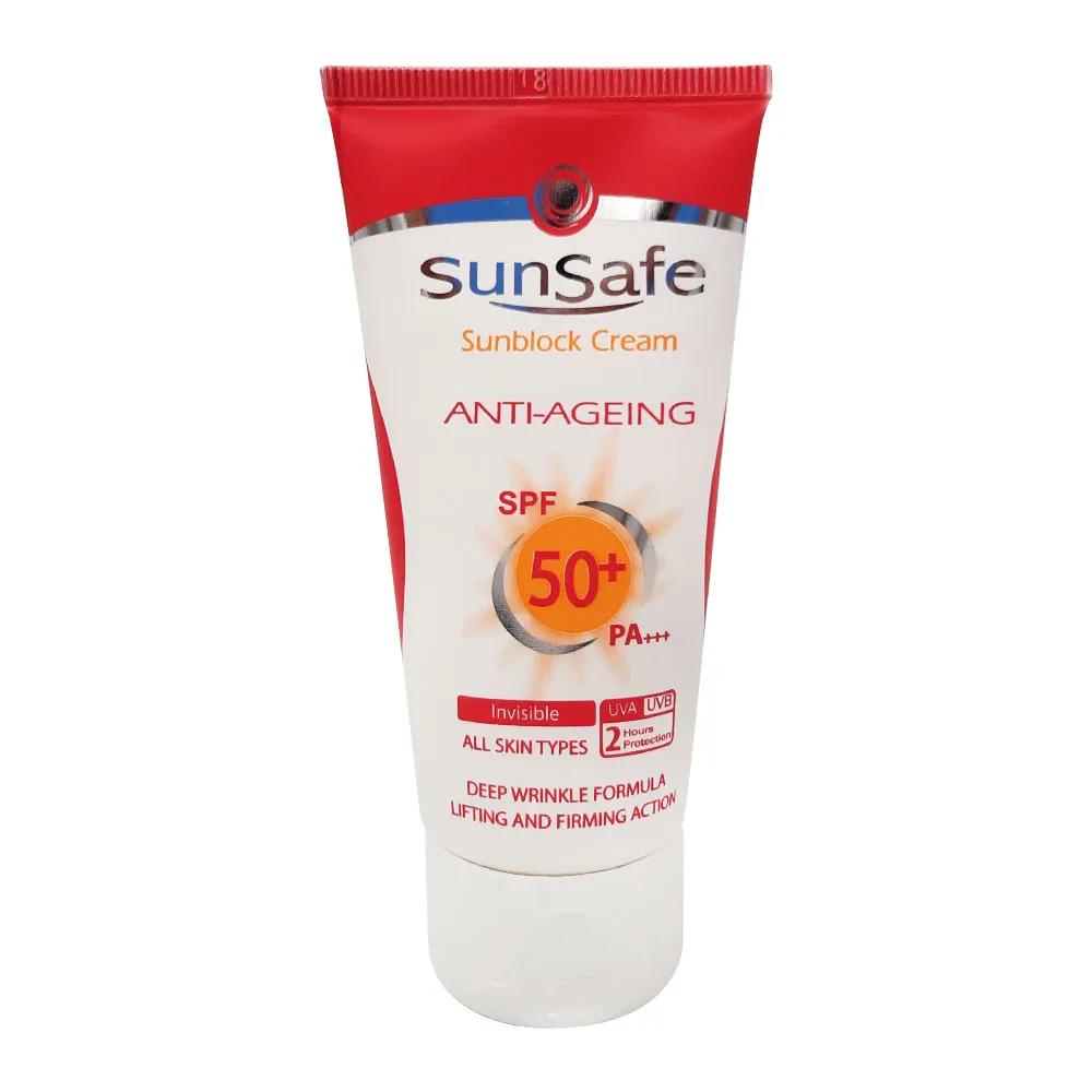1689756940_zXZQaz.jpg کرم ضد آفتاب +SPF 50 ضد چروک سان سیف بی رنگ انواع پوست (50 میل) - تصویر 1