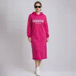 تونیک بچگانه لش استایل برند آرکالیک مدل کلاه دار رنگ سرخابی(سایز 70)