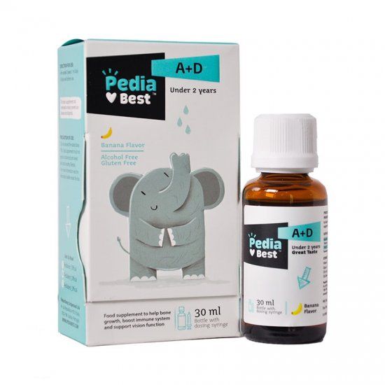 قطره ویتامین آ+د پدیابست با طعم موز (30 میل)