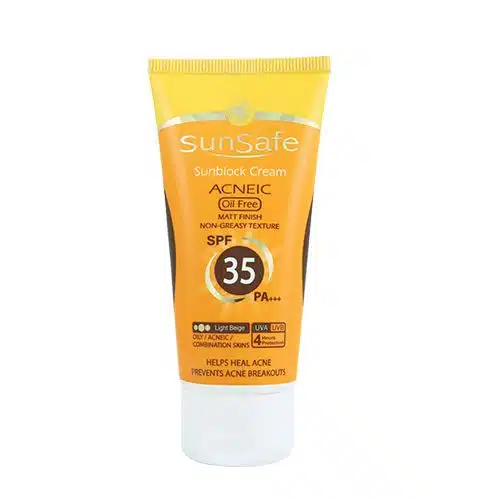 کرم ضد آفتاب SPF 35 رنگی فاقد چربی سان سیف(50 میل)