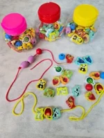 نخ و مهره چوبی 26 عددی - تصویر 6