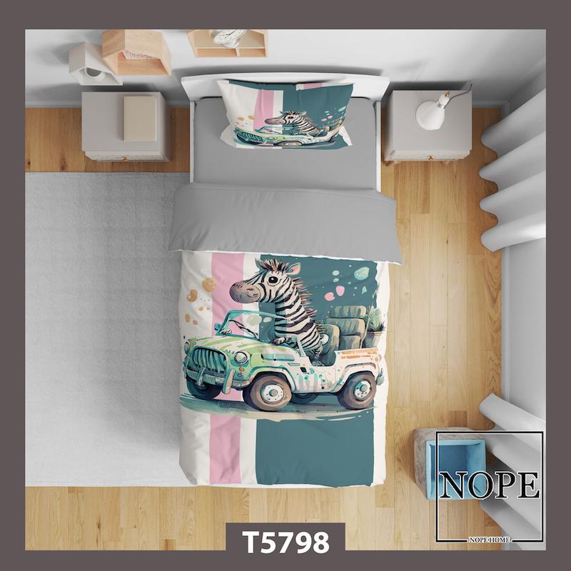 57.jpg روتختی کودک طرح گورخر کارتونی مدل T5798 - تصویر 1