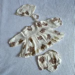 ست سه تیکه دخترانه پیراهن شورت طرح تدی - تصویر 2