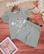 تیشرت و شلوارک دخترانه طرح گل - تصویر 4