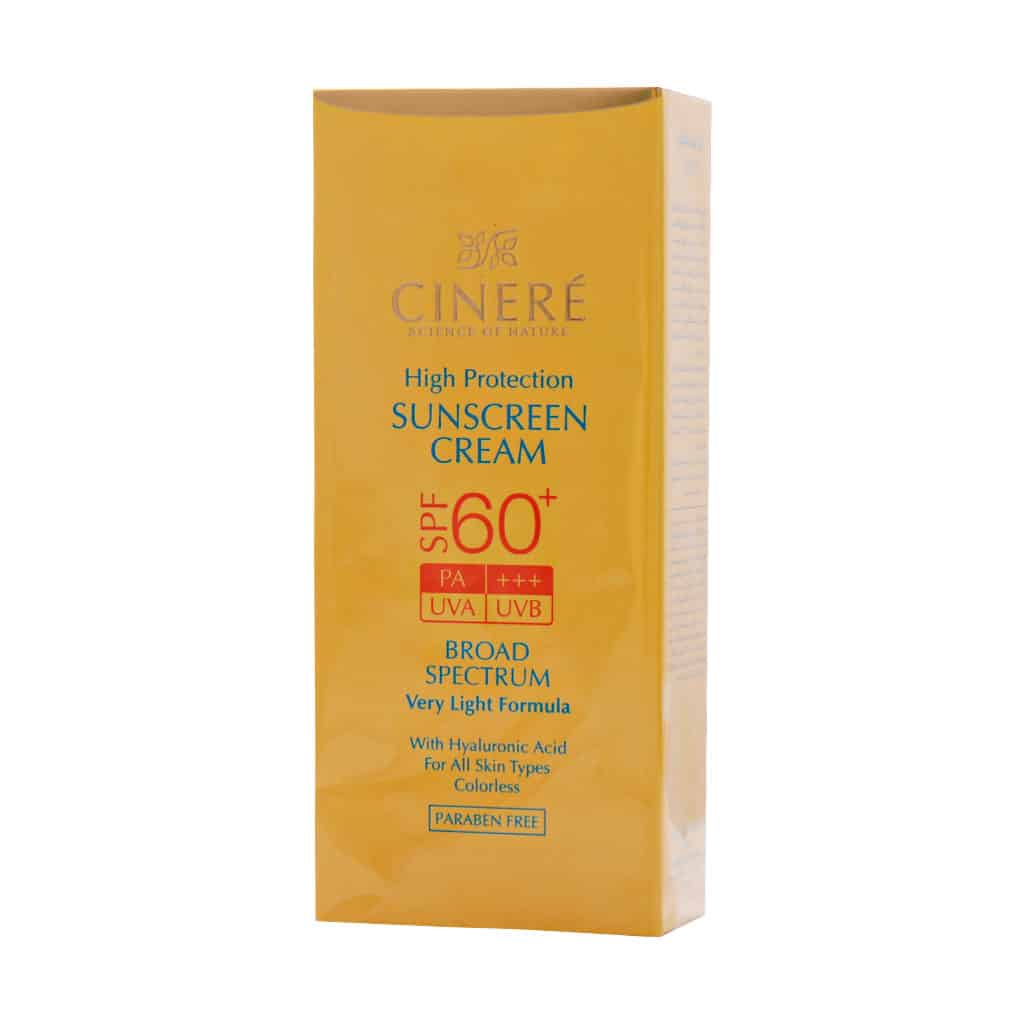 Cinere-Sun-Screen-Cream-SPF60-For-Normal-to-Dry-Skin-1.jpg کرم ضد آفتاب SPF60+ بدون رنگ سینره مناسب انواع پوست (50 میل) - تصویر 1