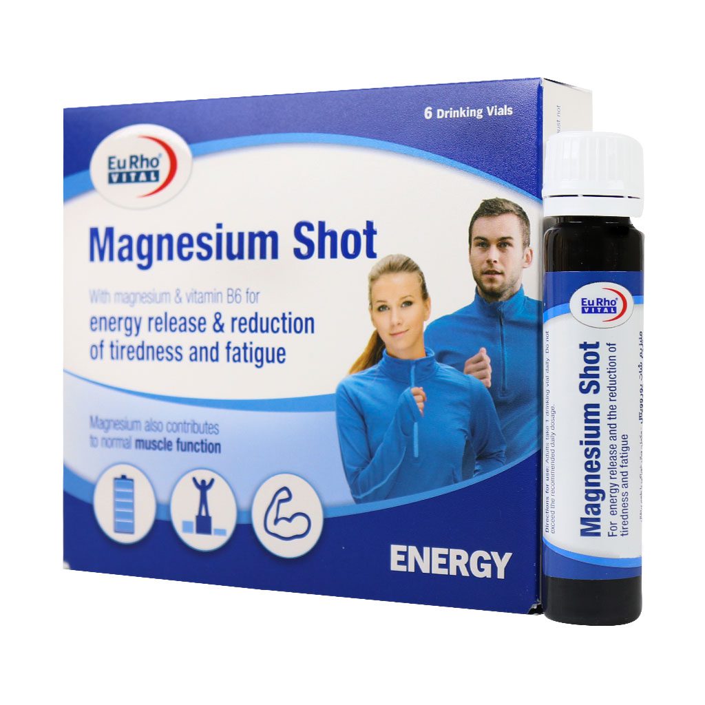 Eurho-Vital-Magnesium-Shot-Dirinling-Vials-1.jpg ویال منیزیم شات یوروویتال (6 عدد) - تصویر 1