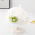 کلاه بافت بچه گانه فرانسوی طرح گل - تصویر 6