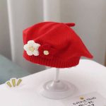 کلاه بافت بچه گانه فرانسوی طرح گل - تصویر 8