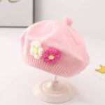 کلاه بافت بچه گانه فرانسوی طرح گل - تصویر 9