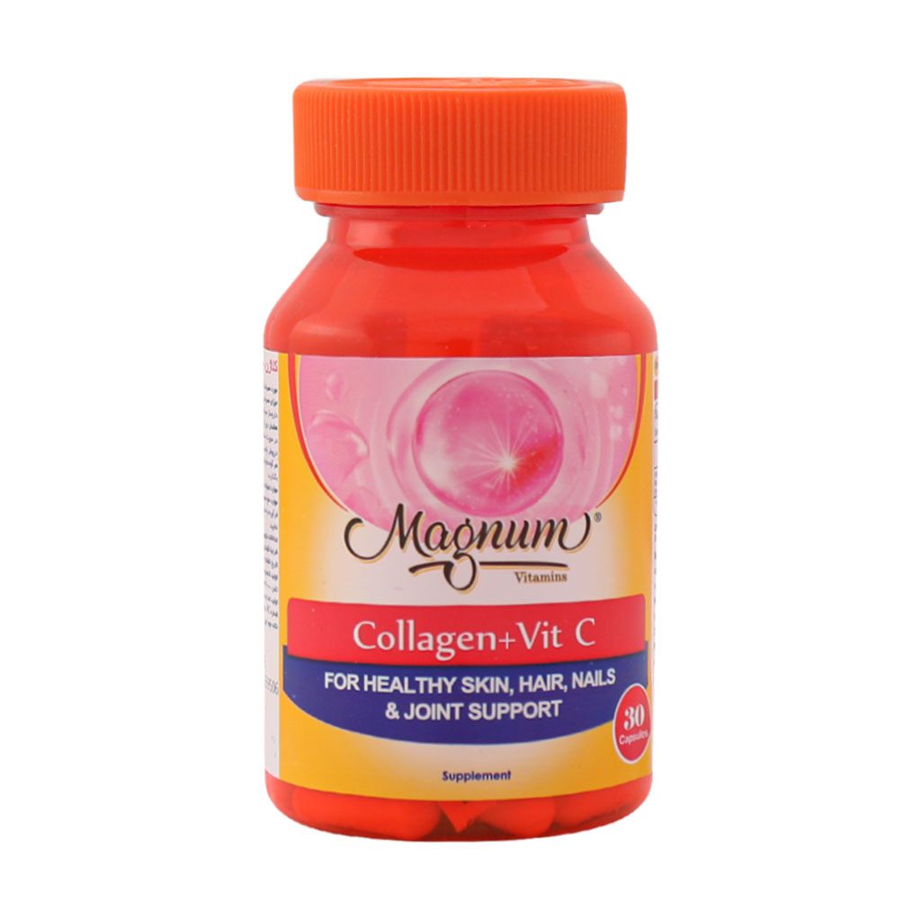 Magnum-Vitamins-Collagen-And-Vitamin-C-30-Capsules.jpg کپسول کلاژن و ویتامین C مگنوم ویتامینز(30عدد) - تصویر 1