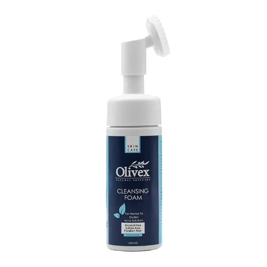 Olivex-Cleansing-Foam-For-Dry-Skin-1.webp فوم شستشو صورت مناسب پوست خشک الیوکس (150 میل) - تصویر 1