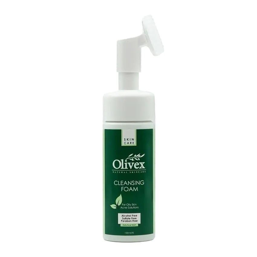 Olivex-Cleansing-Foam-For-Oily-Skin-1.webp فوم شستشو صورت مناسب پوست چرب و آکنه الیوکس(150 میل) - تصویر 1
