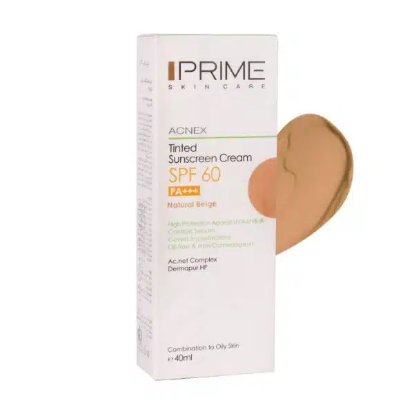 ضد آفتاب بژ SPF60 پریم مناسب پوست چرب (40 میل)