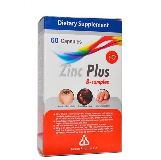 ZINC-600x600-1-e1632226915715.jpg کپسول زینک پلاس ب کمپلکس 5mg دانا (60 عددی) - تصویر 1