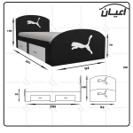 تخت خواب یک نفره مدل FH460 طرح اسپرت سایز 90x200 سانتی متر - تصویر 7