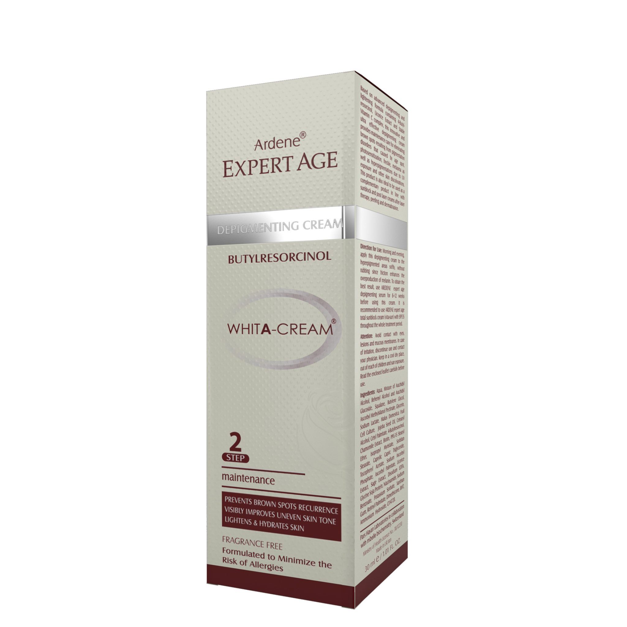 depigmenting-serum-2-box.jpg کرم روشن کننده پوست آردن اکسپرتیج (30 میل) - تصویر 1