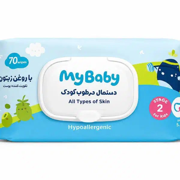 دستمال مرطوب کودک مای بیبی حاوی روغن زیتون 70 عددی