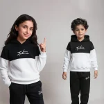 ست هودی و شلوار بچگانه اسپرت مدل Future رنگ سفید مشکی(3-8سال) - تصویر 7