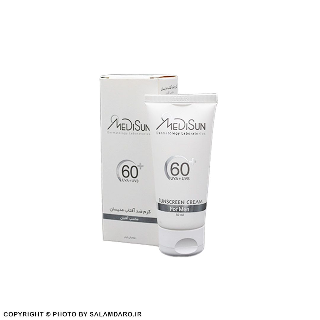 medi-sun-sun-screen-cream.jpg کرم ضد آفتاب مدیسان +SPF 60 ویژه آقایان (50 میل) - تصویر 1