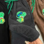 شلوار بچه گانه مخمل کبریتی چراغدار طرح دایناسور عینکی - تصویر 2