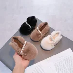 کفش بچگانه دخترانه خز طرح مروارید - تصویر 3