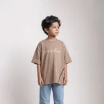 تیشرت بچگانه طرح Wire رنگ کالباسی سایز 40,50,55,60