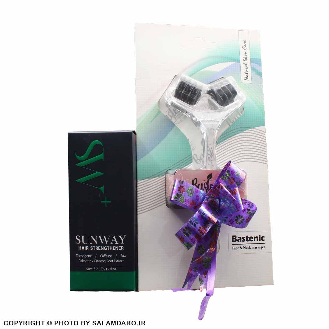 sunway1slmdaro.jpg لوسیون تقویت کننده مو سان وی به همراه یک عدد ماساژور گردن و صورت - تصویر 1
