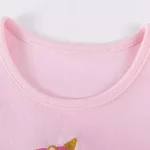 تاپ دامن دخترانه Little Maven طرح یونیکورن با دامن توری سرخابی (مناسب 2 تا 8 سال) - تصویر 5