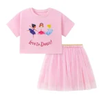 تاپ دامن دخترانه برند Little Maven طرح بالرین Love to Dance (مناسب 18 ماه تا 8 سال)