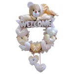 حلقه آویز تزئینی اتاق کودک طرح خرس نانان مدل Welcome - تصویر 6