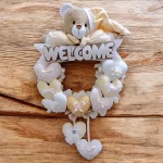 حلقه آویز تزئینی اتاق کودک طرح خرس نانان مدل Welcome - تصویر 5