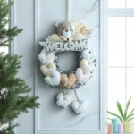 حلقه آویز تزئینی اتاق کودک طرح خرس نانان مدل Welcome - تصویر 2