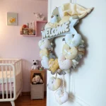 حلقه آویز تزئینی اتاق کودک طرح خرس نانان مدل Welcome - تصویر 9