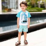 ست تیشرت و شلوارک پسرانه برند little  maven طرح تمساح عینکی (مناسب 2 تا 7 سال) - تصویر 2