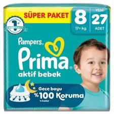 پوشک بچه سایز 8 پریما (prima) بسته 27 عددی