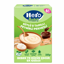 سرلاک 8 غله هیرو بیبی Hero Baby با شیر، پنیر و شیره 200 گرم