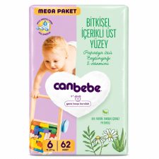 پوشک بچه سایز 6 جان به به (can bebe)بسته 62عددی