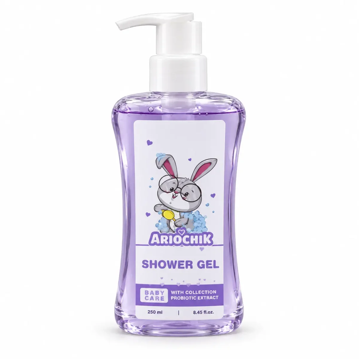 Lavender-Bunny-Shower-Gel-Bottle.webp ژل حمام کودک آریوچیک - تصویر 1