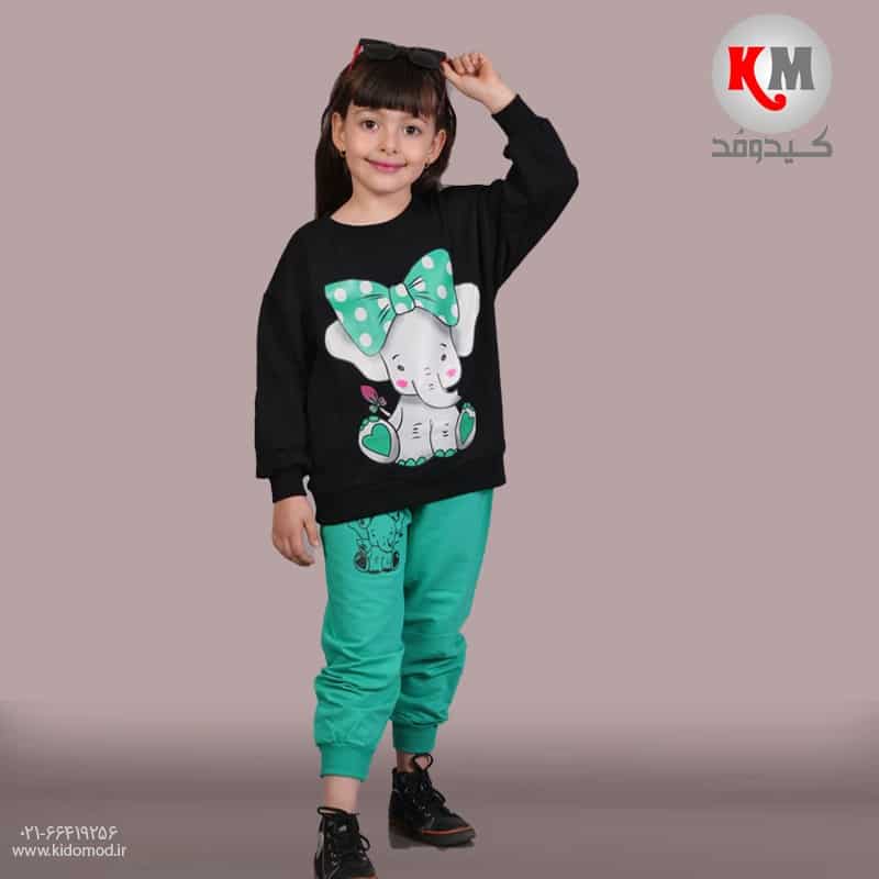 بلوز-شلوار-دخترانه-۳.jpg بلوز شلوار دخترانه طرح فیل - تصویر 1